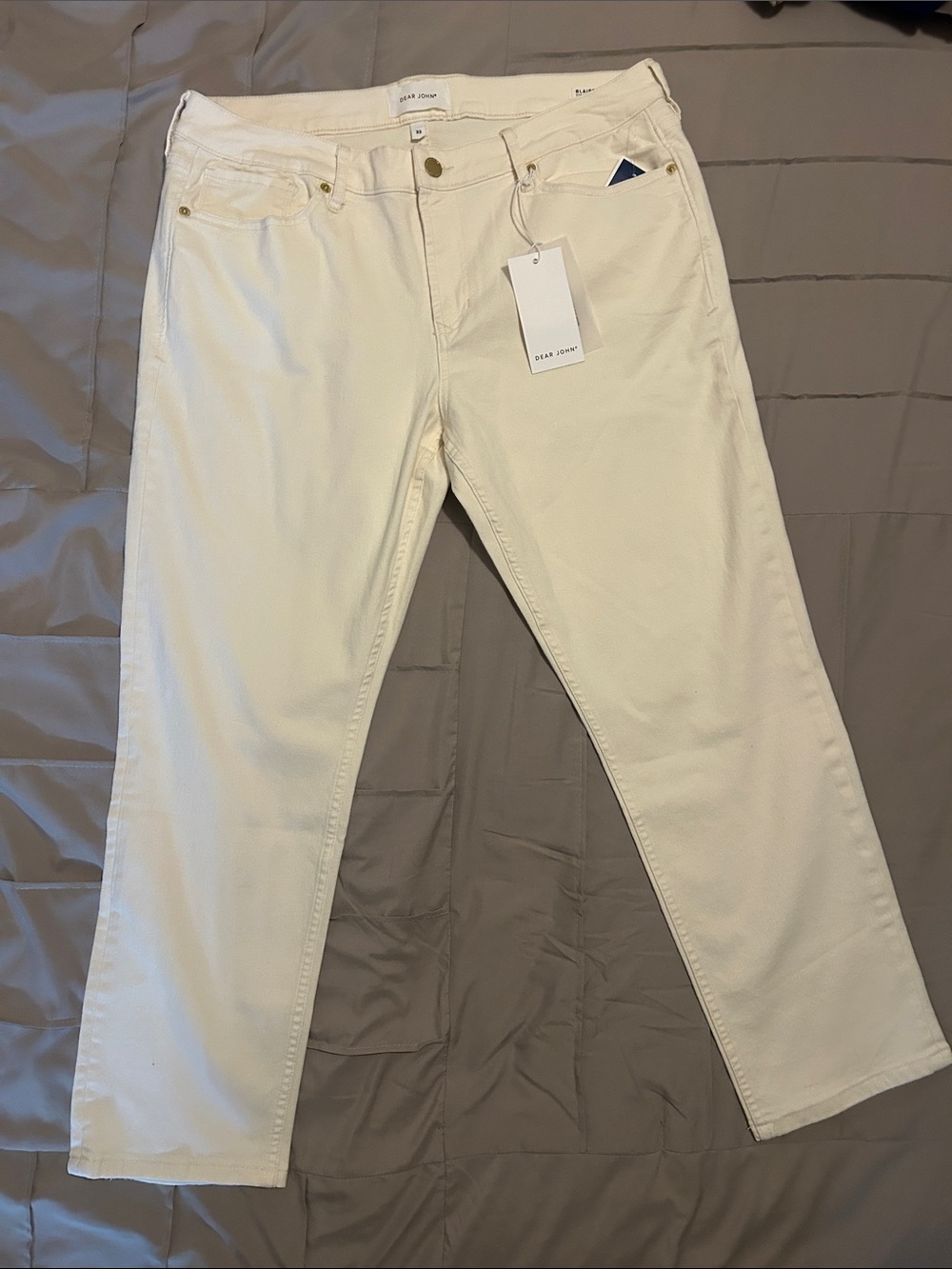 Dear John Off-White Straight Leg Jeans